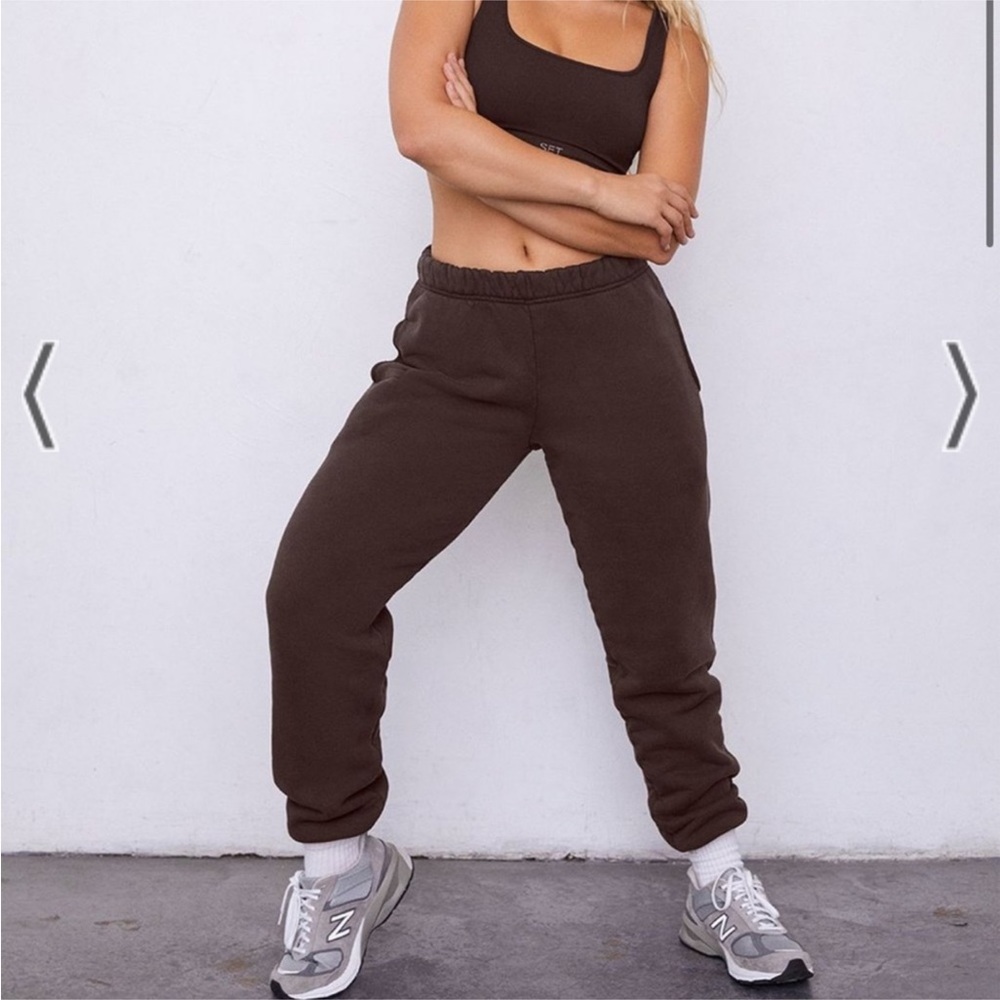 Set Active Sweatpants espresso brown Size S